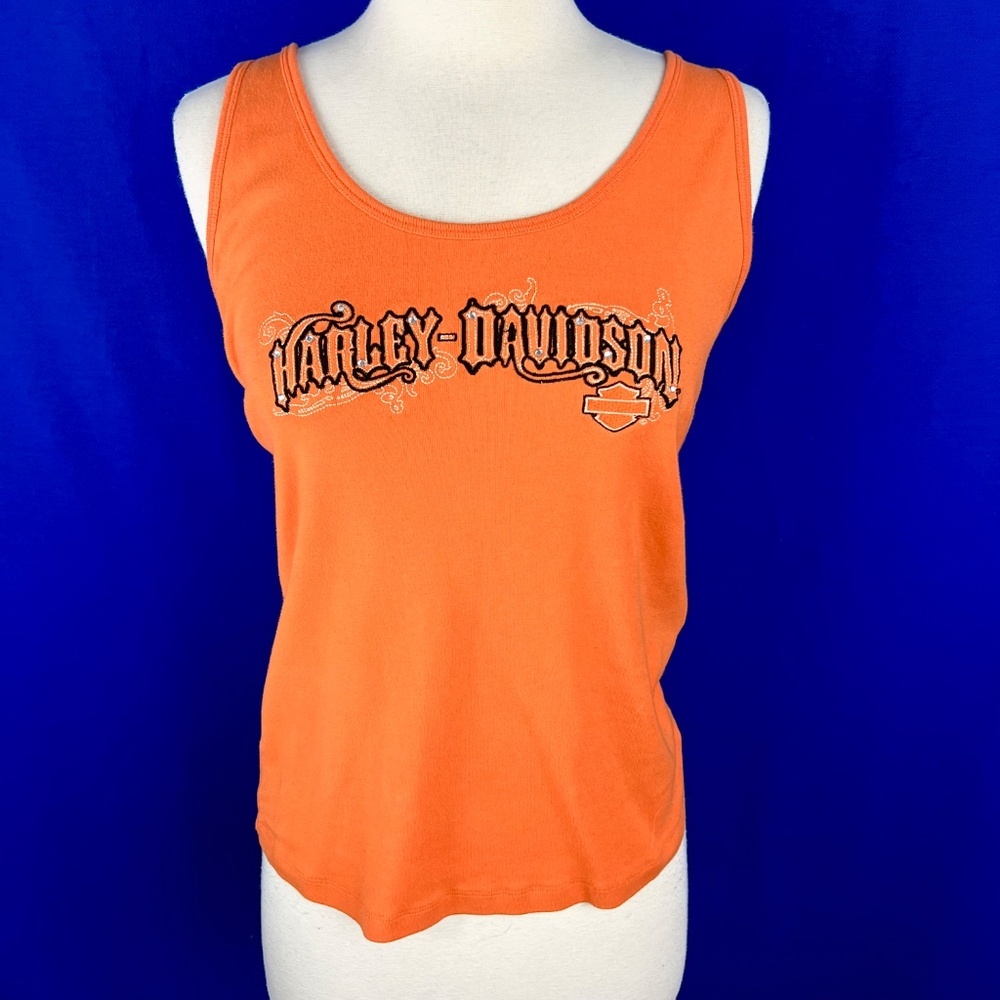 •🏍|•HARLEY-DAVIDSON•| Deadwood, SD Officially Licensed Orange H-D Tank Top - Picture 2 of 9